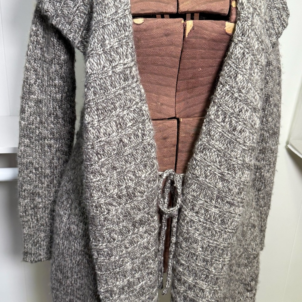 Diane Von Furstenberg Long Wool Chunky Sweater Cardigan Wrap - Picture 4 of 15